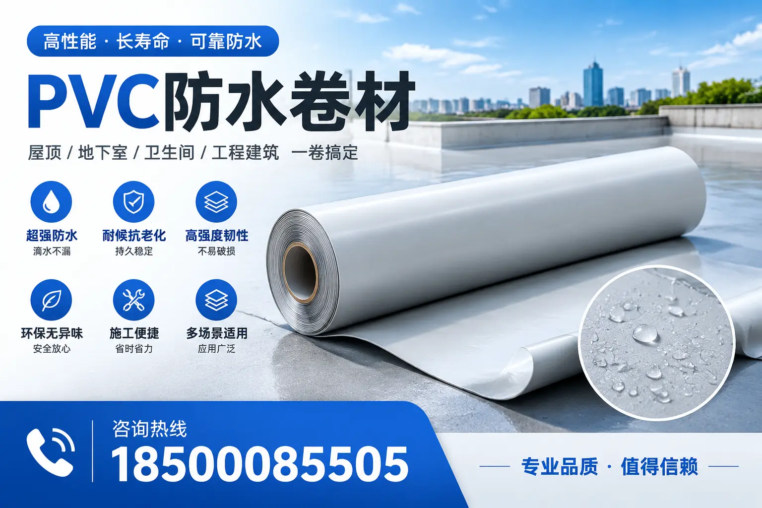 PVC防水卷材的防水效果评测，适合白银的科学依据